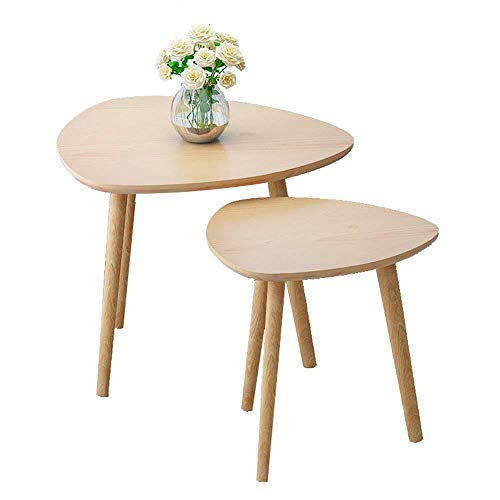Mesa Mesa Auxiliar, Mesa Nido De Bambú , Sala De Estar, Mesa De Centro, Sofá Simple, Mini Mesa Triangular, Mesita De Noche para Dormitorio, 3 Colores, 21 × 17 Pulgadas / 15 × 15 Pulgadas, para Sala D