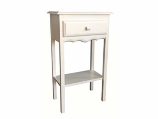 Mesa TELEFONERA Blanca con cajón en Blanco