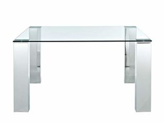 - Mesas de Comedor Modernas - Mesa Betsy Acero Inoxidable/Cristal 160 (160x90x74)