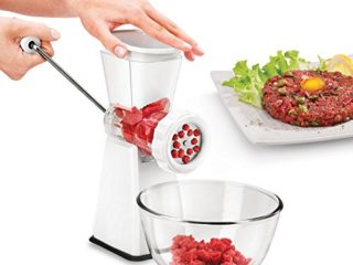 Metaltex 251722 Tartare Máquina de Picar Carne, Blanco