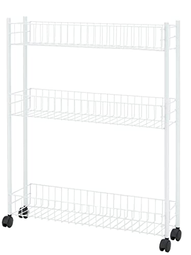 Metaltex FINO 3 - Carro Ultrafino Multiuso con Ruedas. 3 Cestas. Color Blanco. 72x60x16 cm