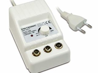 Metronic 432177 - Amplificador de interior con ajuste de ganancia y protección 4G/5G, blanco