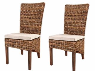 Meubletmoi – Juego de 2 sillas de comedor trenzadas de Abaca natural – Estilo mimbre kubu exótico clásico Chic – Borneo