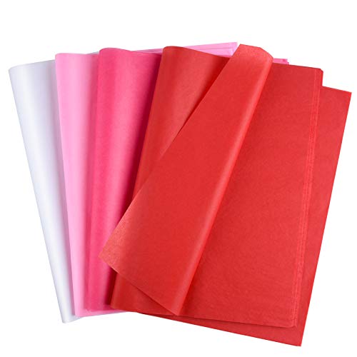 MIAHART Papel de seda para el día de San Valentín 60 hojas de papel de envolver surtido 4 colores de papel para manualidades de San Valentín