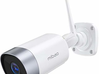 Mibao Cámara de Vigilancia WiFi Exterior, IP66 a Prueba de Agua y Polvo,Cámara de Seguridad,Visión Nocturna de 20 Metros,Tecnología de cifrado múltiple, Soporte para Android e iOS