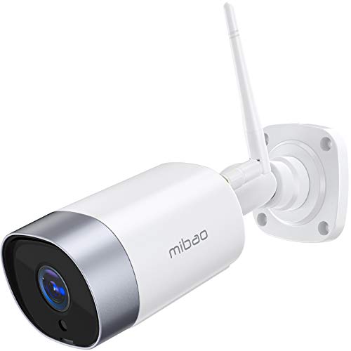 Mibao Cámara de Vigilancia WiFi Exterior, IP66 a Prueba de Agua y Polvo,Cámara de Seguridad,Visión Nocturna de 20 Metros,Tecnología de cifrado múltiple, Soporte para Android e iOS