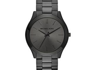 Michael Kors Reloj para Mujer SLIM RUNRAY, Tamaño de Caja de 42 mm, Movimiento de Tres Manecillas, Correa de Acero Inoxidable, Gris