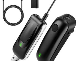 Micrófono de Solapa USB Inalámbrico para Computadora FerBuee Micrófono de Solapa Inalámbrico de Solapa para PC, Mac, Teléfonos Inteligentes. Ideal para Zoom, Grabación, Podcasting (Black)