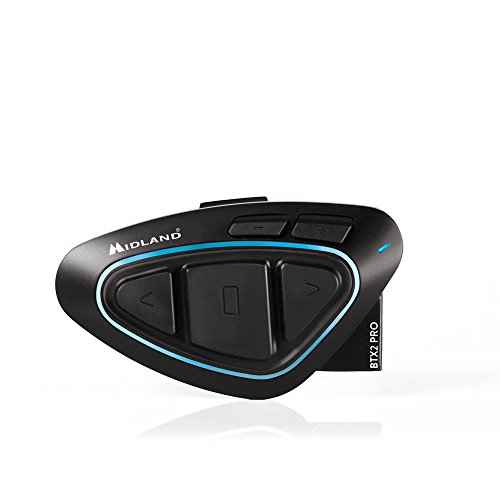 Midland BTX2 Pro Single - Intercomunicador Moto, Color Negro
