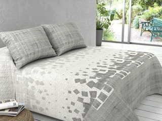 Milarosa Colcha Cubrecama Verano Estampada Acolchada Reversible. Colchas Cubre Cama 150 cm Matrimonio. Fina Primavera y Entretiempo. Regalo 2 Cojines. Modelo Denzo. Cama 150 250x260 cm