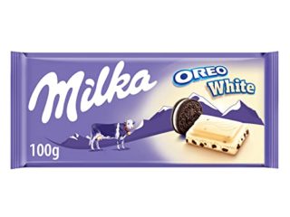 Milka - Chocolate Blanco Con Leche De Los Alpes Y Galleta Oreo - Tableta De G, 100 Gramo