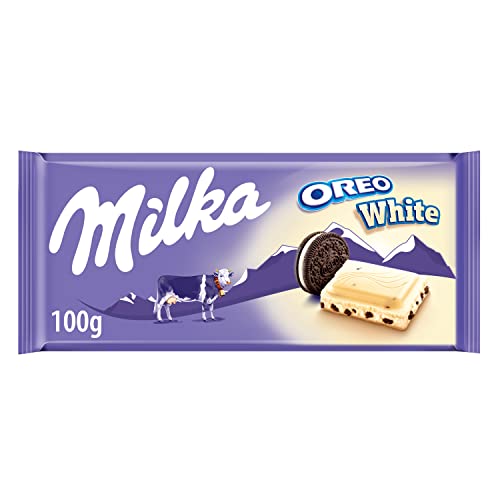Milka - Chocolate Blanco Con Leche De Los Alpes Y Galleta Oreo - Tableta De G, 100 Gramo