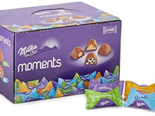 Milka Moments - Surtido de Chocolate Milka, Mix de Sabor Chocolate con Leche de los Alpes, Avellanas, Oreo y Toffee Avellana, Chocolatinas Mini Individuales - Caja de 1 Kg