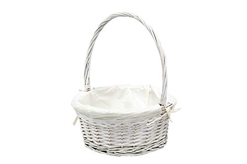 MIMBRE NATURAL Canastilla Tela Blanca 30 * 30 * 37