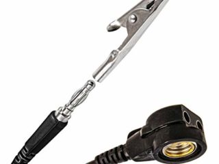 Minadax Cable alargador para muñeca de 2,4 m con conector de botón de 10 mm, pinza de cocodrilo (extraíble), conector banana de 4 mm.