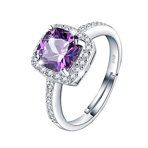 MINCHEDA Anillos Mujer Plata S925 Ajustable con Caja de Regalo para Boda/Compromiso/Aniversario/Día de San Valentín/Día de la Madre/Navidad/Cumpleaños