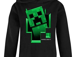 Minecraft Hoodie Boys Kids Gamer Black Creeper Inside Sudadera con Capucha 5-6 años