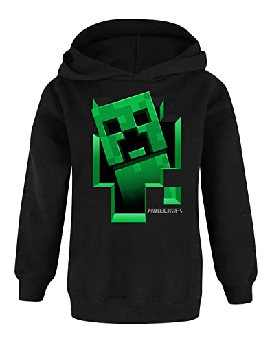 Minecraft Hoodie Boys Kids Gamer Black Creeper Inside Sudadera con Capucha 5-6 años