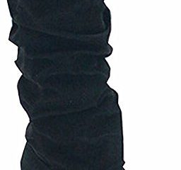 Minetom Mujer Otoño Invierno Elegante Casual Zapatos Planos Rodilla Botas Slouchy Botas De Nieve Dulce Botas Largas Negro EU 37