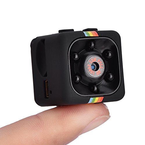 Mini cámara 1080P HD, pequeña videocámara DV grabadora con visión nocturna por infrarrojos, cámara deportiva, DV DV con batería integrada para interior y exterior (negro)