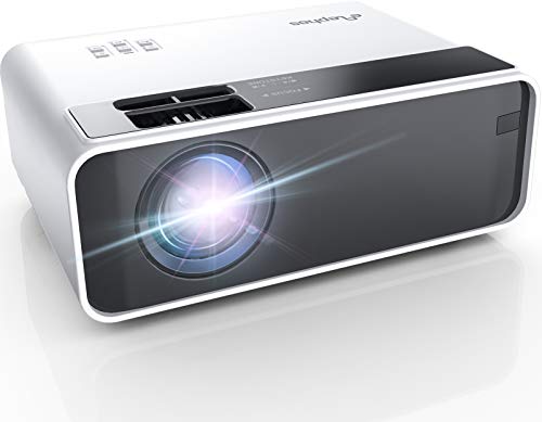 Mini proyector, ELEPHAS portatil Proyector 5500 Lúmenes Proyector de Cine en casa LED de Larga duración 1080P Compatible, Compatible con PS4, PC a través de HDMI, VGA, TF, AV y USB (Blue)