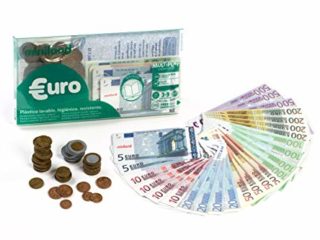 Miniland- Juego Didáctico Set Euro Cartera 28 Billetes y 80 Monedas, Color Real (154170)