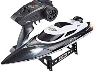 Mioioim Barco RC 35 km/H Inducción automática Agua Luz LED Submarino RC Lancha rápida RC de Alta Potencia Alarma eléctrica Baja Descarga Barcos RC Viento Muy Fuerte Super Vela Recordatorio Embarcaci