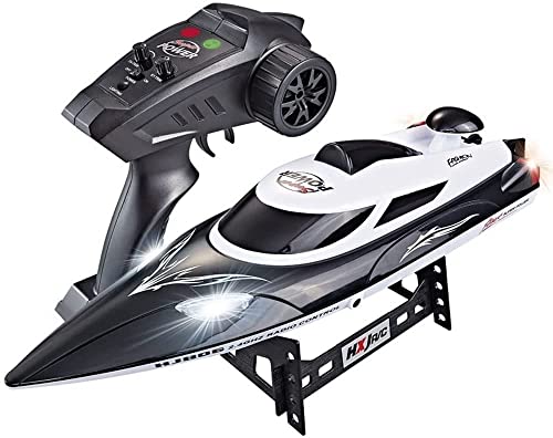 Mioioim Barco RC 35 km/H Inducción automática Agua Luz LED Submarino RC Lancha rápida RC de Alta Potencia Alarma eléctrica Baja Descarga Barcos RC Viento Muy Fuerte Super Vela Recordatorio Embarcaci