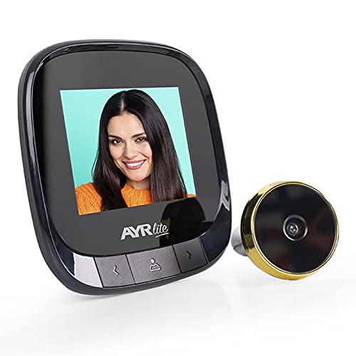 Mirilla Digital AYR Lite 9001. Grabación de imágenes. Batería Interna Recargable. Acabado Negro / latón.