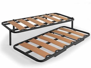 Miroytengo Somier Cama Canguro Completo Medida 90x190 con balda Ancha Tubo 40x30 Patas Plegables Cama Inferior con Ruedas