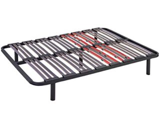 Miroytengo Somier multiláminas con REGULADORES LUMBARES, FIRMEZA Adaptable, Tubo 40x30MM y LÁMINAS de Haya Natural Antideslizantes (con Patas, 105x190 cm)