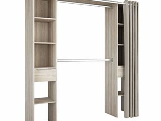 Miroytengo Vestidor Dana Color Roble Shannon Armario Abierto habitación Dormitorio Matrimonio 203x115-190x50 cm