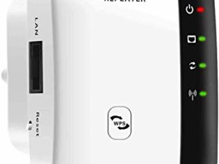 MISSJJ Repetidor WiFi, 300Mbps Extensor WiFi, Amplificador WiFi 2.4GHz con Repertidor/Ap Modo y la función WPS,Repetidor Señal WiFi con Puerto Ethernet, Interfaz de alimentación, Puerto LAN, ADSL