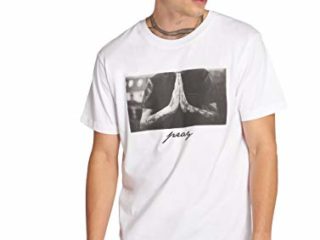 Mister Tee Pray tee Camiseta, Unisex Adulto, Blanco, Large