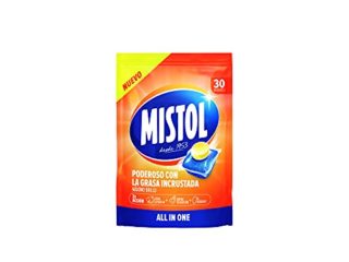 Mistol All In One - 30 Pastillas Para Lavavajllas, Óptima Desincrustación, Cuida La Vajilla, Rápida Disolución y 0 Residuos