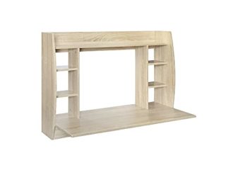 ML-Design Mueble de Salón Moderno, 110x75x48 cm, Sonoma, Escritorio Colgante con Estante Estable, Compartimentos Espaciosos, Mesa Suspendida Pared, Armario de Oficina Trabajo Ordenador PC Portátil