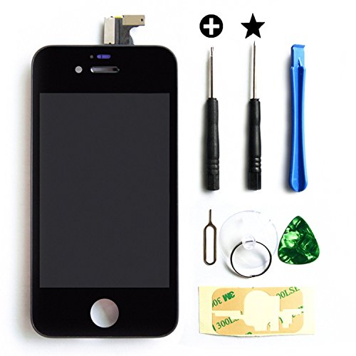 MMOBIEL LCD Pantalla Delantera de Repuesto Compatible con iPhone 4S (Negro) Incluye Kit de 7 Herramientas Premium y Manual de Instrucciones