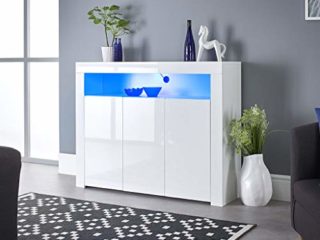 MMT Furniture Designs Aparador, Madera de ingeniería, White, 116cm x 35cm x 93cm