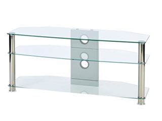 'MMT Furniture Designs CL1150 55 Fijo Cromado, Transparente Base de Suelo para TV de Pantalla Plana