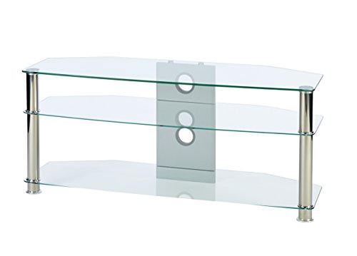 'MMT Furniture Designs CL1150 55 Fijo Cromado, Transparente Base de Suelo para TV de Pantalla Plana