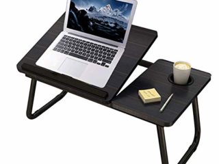 Mnkyer Laptop Tisch01 Mesa Plegable para Ordenador portátil, Mesa de Escritorio Ajustable, Mesa para Ordenador portátil, Mesa de Escritorio portátil, Bandeja de Cama, Negro, 64cmx32cmx25cm