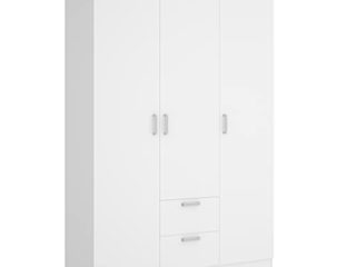 Mobelcenter - Armario 3 Puertas 2 Cajones Maxi - Armario Matrimonio o Juvenil 215 cm de Altura - Acabado Color Blanco - Medidas: Ancho: 150 cm x Fondo: 52 cm x Alto: 215 cm - (1216)
