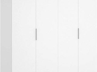 Mobelcenter - Armario 4 Puertas Blanco - Armario Matrimonio 200 cm de Altura - Acabado Color Blanco Brillo - Medidas: Ancho: 180 cm x Fondo: 52 cm x Alto: 200 cm - (0537)