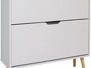 Mobelcenter - Mueble Zapatero Nórdico 2 Puertas - Armario Zapatero 2 Puertas Color Blanco - Capacidad para 14 Pares de Zapatos - Medidas: Ancho: 80 cm x Fondo: 23.5 cm x Alto: 91 cm - (0848)