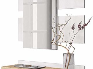 Mobelcenter - Recibidor con cajón y Espejo - Mueble de Recibidor Estilo Moderno - Mueble de Entrada Color Roble Canadian y Blanco Artik - Medidas: Ancho: 75 cm x Alto: 116 cm x Fondo: 29 cm - (0900)