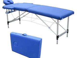 Mobiclinic, Camilla de Masaje Plegable, CA-01 Light, Mesa de Masaje, Reposacabezas, Aluminio y Polipiel, 2 cuerpos, Camilla Plegable Fisioterapia, Altura Regulable, 186x60 cm, Portátil, Azul