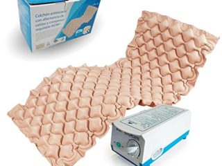 Mobiclinic, Colchón antiescaras de Aire alternante, Modelo Mobi 1, con Motor compresor, PVC médico ignífugo, Marca Española, para escaras de Grado I, 200 x 90 x 7, 130 Celdas, Color Beige