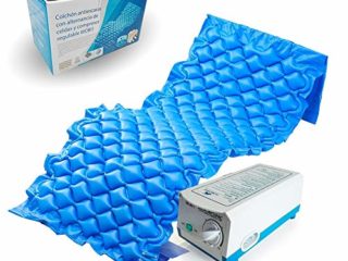 Mobiclinic, Colchón antiescaras de Aire alternante, Modelo Mobi 1, con Motor compresor, PVC médico ignífugo, Marca Española, para escaras de Grado I, 200 x 90 x 7, 130 Celdas, Color Azul