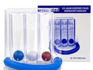Mobiclinic, Ejercitador respiratorio, Ejercitador pulmonar, Espirómetro, Equipo de terapia y educación respiratoria, Marcado CE, Fortalece y mejora la respiración, 3 cámaras, Transparente