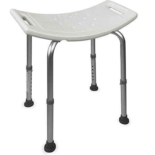 Mobiclinic, San Fermín, Silla o Taburete de baño, de Ducha, ortopédica, Aluminio, Altura Regulable, Respaldo, reposabrazos, conteras Antideslizantes